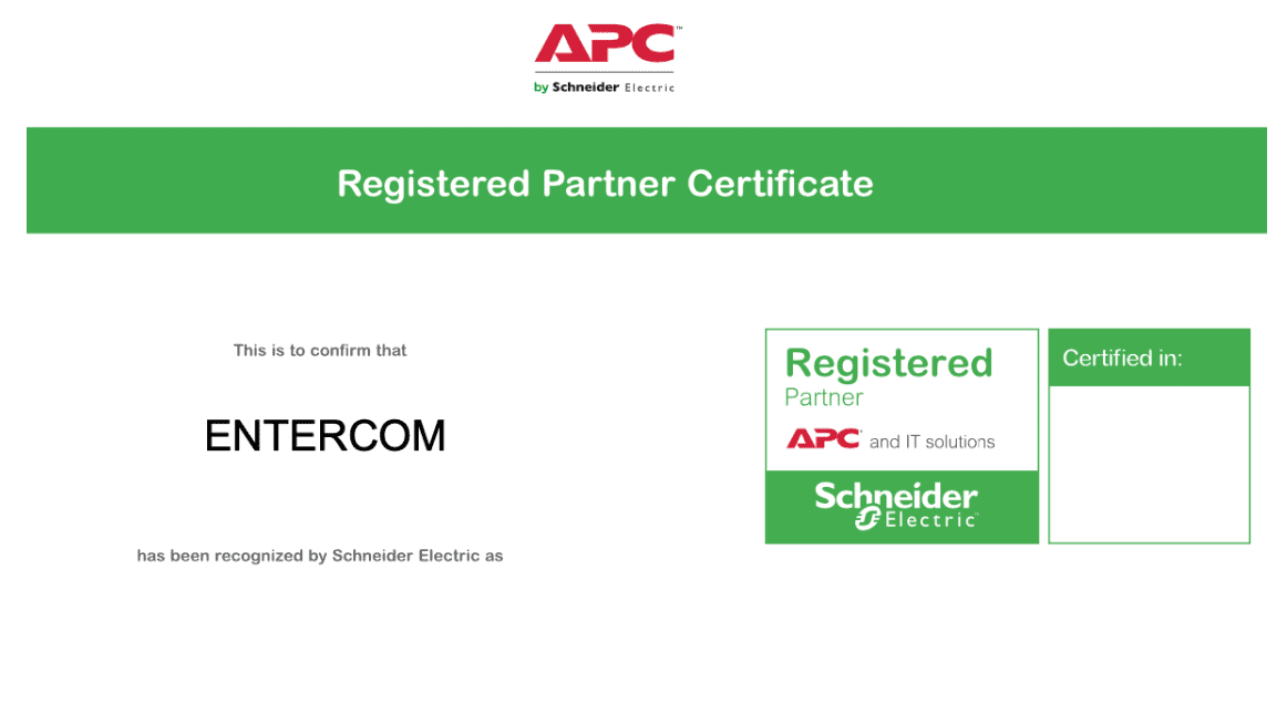 Сертифікат APC партнерства Entercom